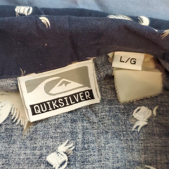 Quicksilver Mens Blue Hawaiian Shirt Short Sleeve - Picture 4 of 4
